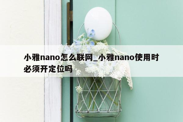 小雅nano怎么联网_小雅nano使用时必须开定位吗