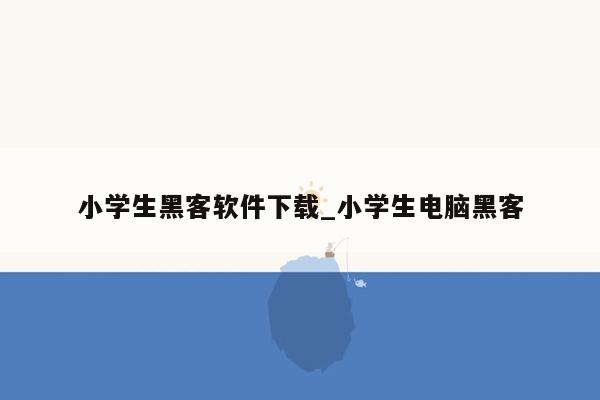 小学生黑客软件下载_小学生电脑黑客