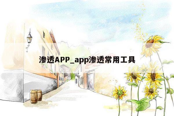 渗透APP_app渗透常用工具