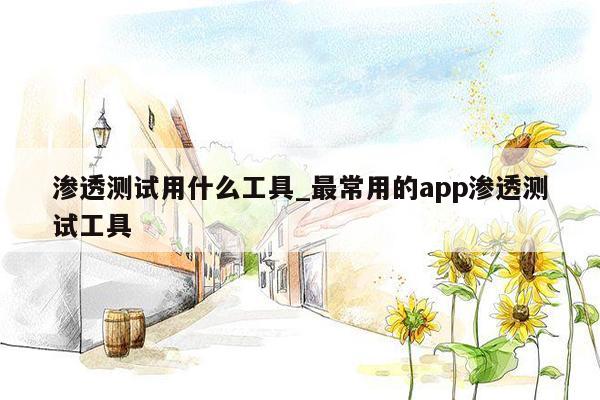 渗透测试用什么工具_最常用的app渗透测试工具