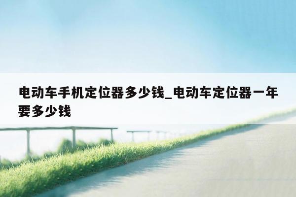 电动车手机定位器多少钱_电动车定位器一年要多少钱