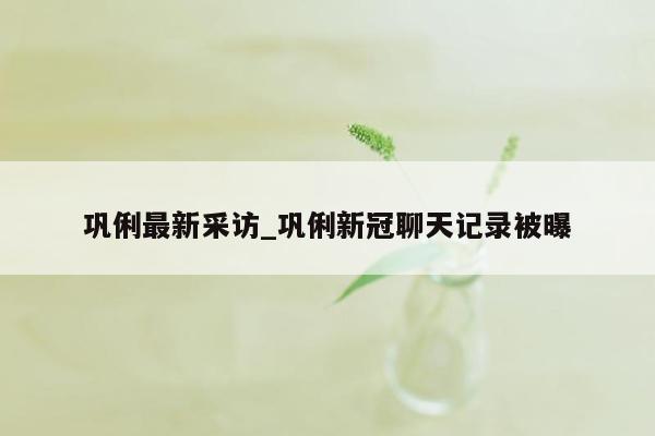巩俐最新采访_巩俐新冠聊天记录被曝