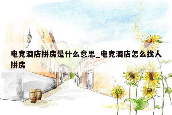 电竞酒店拼房是什么意思_电竞酒店怎么找人拼房