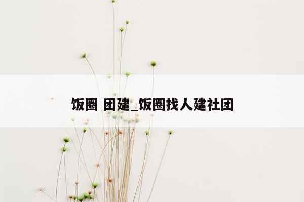 饭圈 团建_饭圈找人建社团