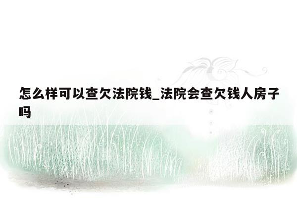 怎么样可以查欠法院钱_法院会查欠钱人房子吗