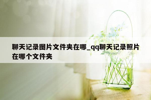 聊天记录图片文件夹在哪_qq聊天记录照片在哪个文件夹