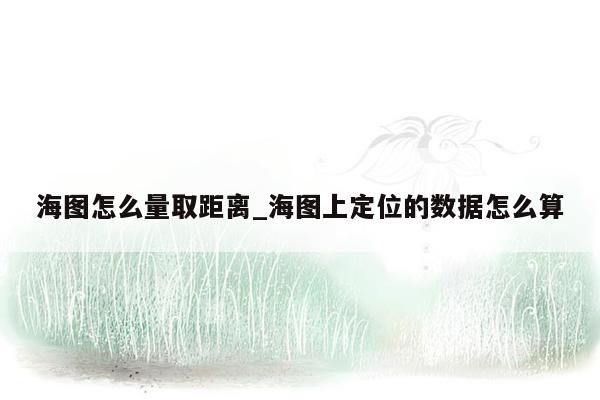 海图怎么量取距离_海图上定位的数据怎么算