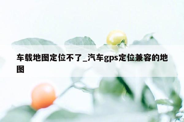 车载地图定位不了_汽车gps定位兼容的地图