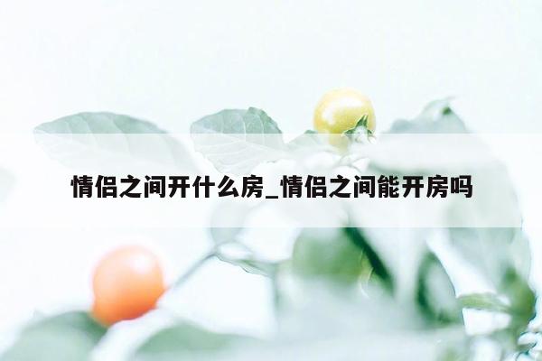 情侣之间开什么房_情侣之间能开房吗