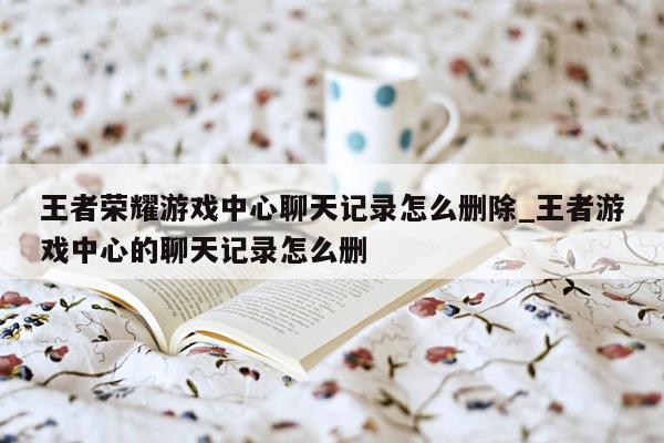 王者荣耀游戏中心聊天记录怎么删除_王者游戏中心的聊天记录怎么删