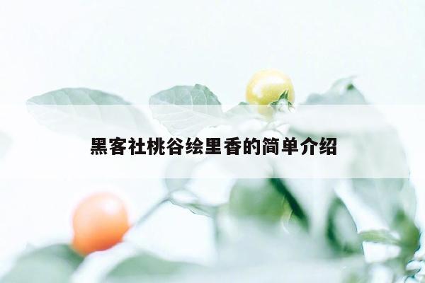 黑客社桃谷绘里香的简单介绍