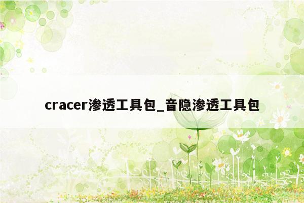 cracer渗透工具包_音隐渗透工具包