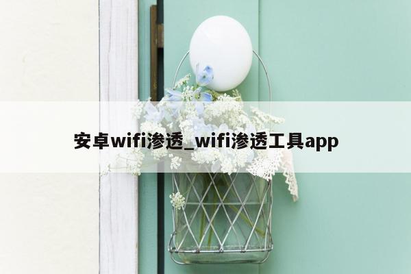 安卓wifi渗透_wifi渗透工具app