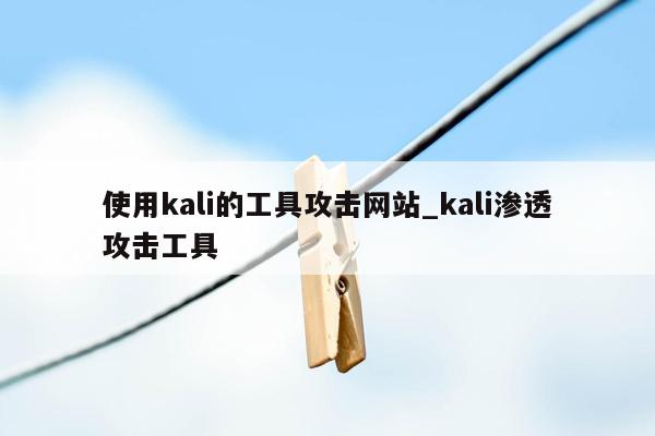 使用kali的工具攻击网站_kali渗透攻击工具