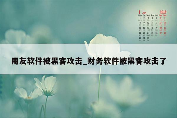 用友软件被黑客攻击_财务软件被黑客攻击了
