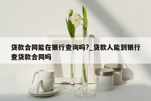 贷款合同能在银行查询吗?_贷款人能到银行查贷款合同吗