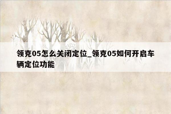 领克05怎么关闭定位_领克05如何开启车辆定位功能