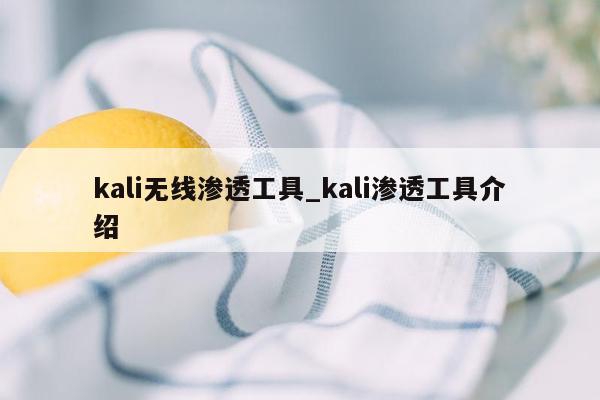 kali无线渗透工具_kali渗透工具介绍