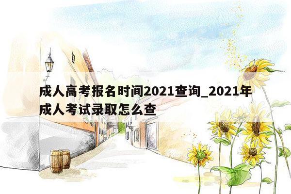 成人高考报名时间2021查询_2021年成人考试录取怎么查
