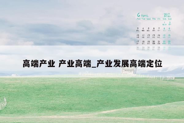 高端产业 产业高端_产业发展高端定位