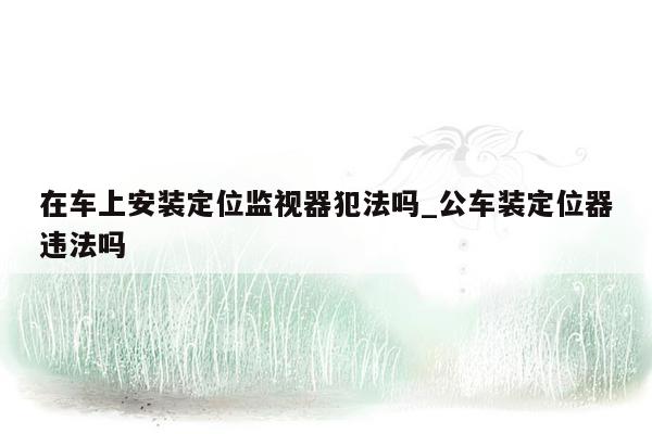在车上安装定位监视器犯法吗_公车装定位器违法吗