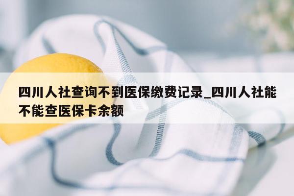 四川人社查询不到医保缴费记录_四川人社能不能查医保卡余额