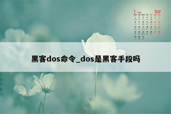 黑客dos命令_dos是黑客手段吗