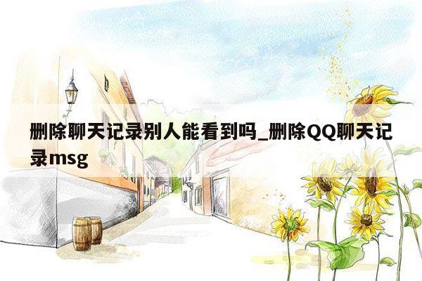 删除聊天记录别人能看到吗_删除QQ聊天记录msg