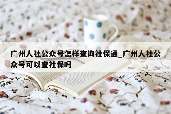 广州人社公众号怎样查询社保通_广州人社公众号可以查社保吗