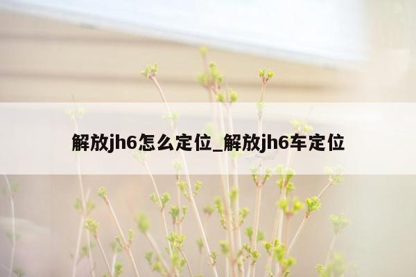 解放jh6怎么定位_解放jh6车定位