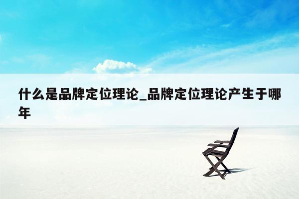 什么是品牌定位理论_品牌定位理论产生于哪年