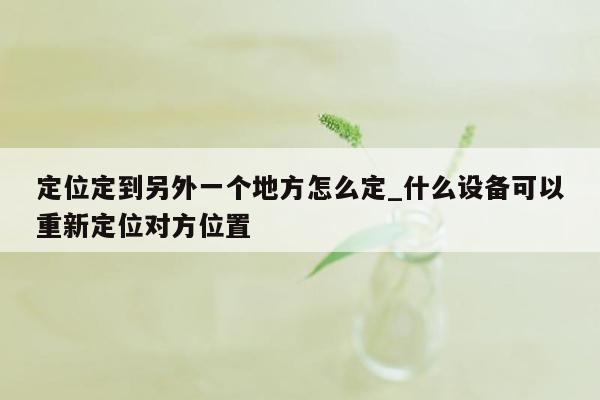 定位定到另外一个地方怎么定_什么设备可以重新定位对方位置