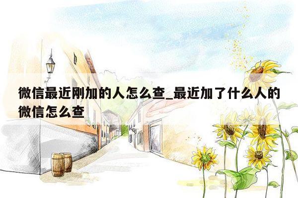 微信最近刚加的人怎么查_最近加了什么人的微信怎么查