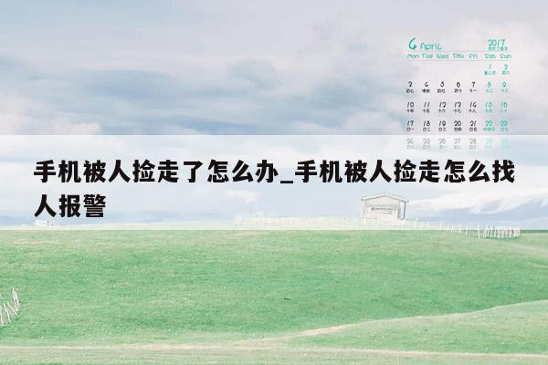 手机被人捡走了怎么办_手机被人捡走怎么找人报警