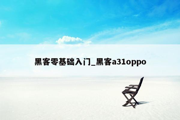 黑客零基础入门_黑客a31oppo