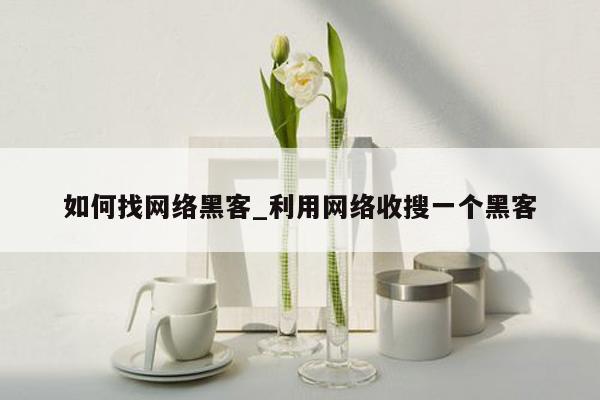 如何找网络黑客_利用网络收搜一个黑客