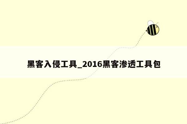 黑客入侵工具_2016黑客渗透工具包