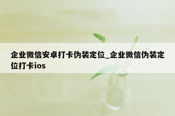 企业微信安卓打卡伪装定位_企业微信伪装定位打卡ios