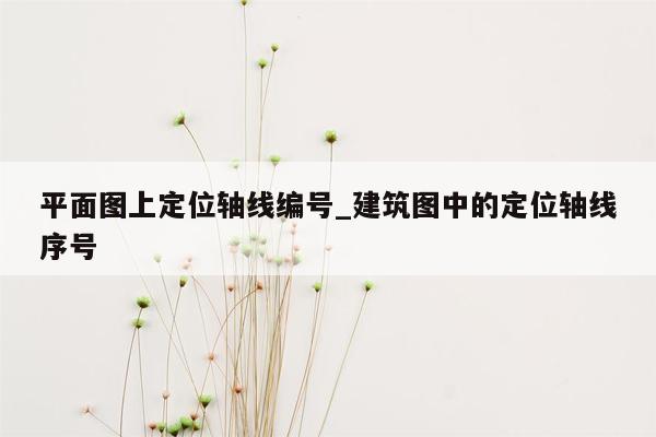 平面图上定位轴线编号_建筑图中的定位轴线序号