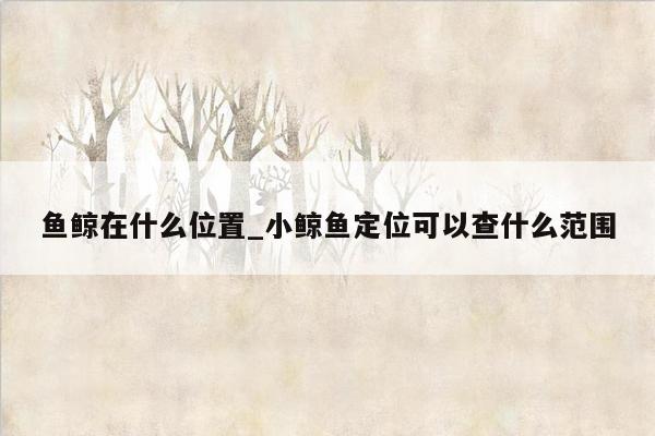鱼鲸在什么位置_小鲸鱼定位可以查什么范围