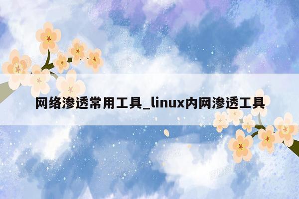 网络渗透常用工具_linux内网渗透工具