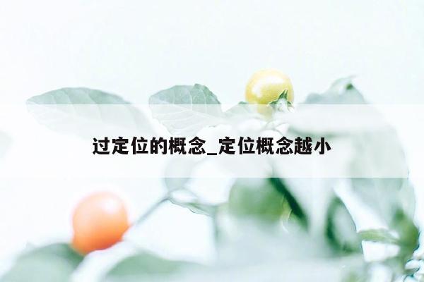 过定位的概念_定位概念越小
