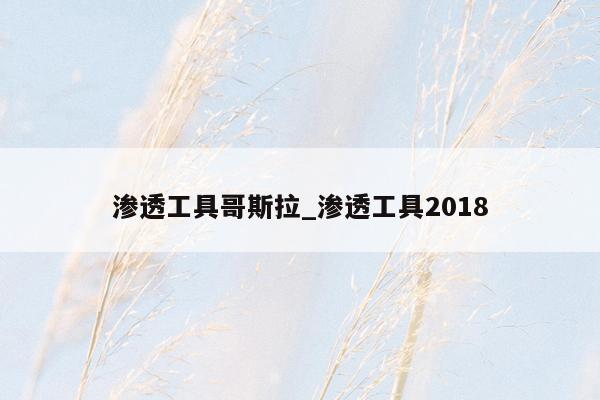 渗透工具哥斯拉_渗透工具2018