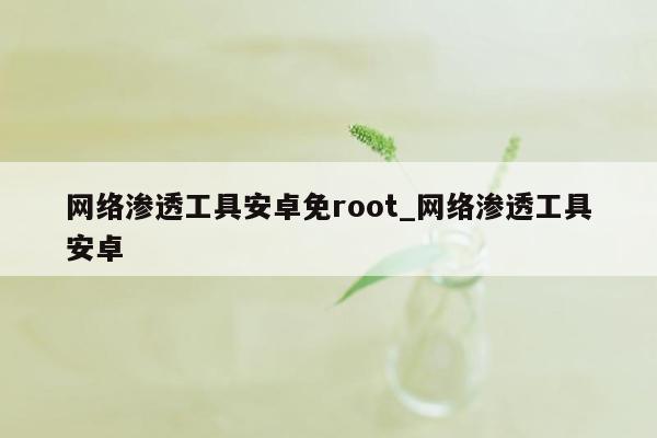 网络渗透工具安卓免root_网络渗透工具安卓