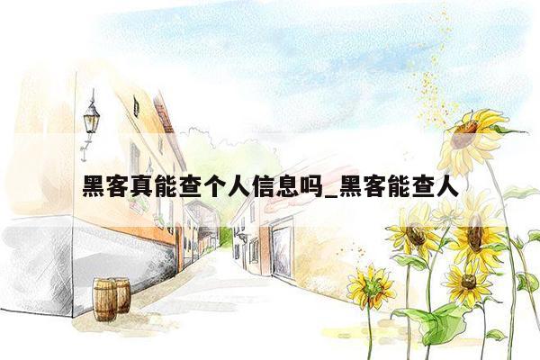黑客真能查个人信息吗_黑客能查人