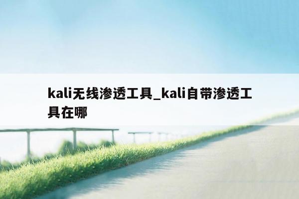 kali无线渗透工具_kali自带渗透工具在哪