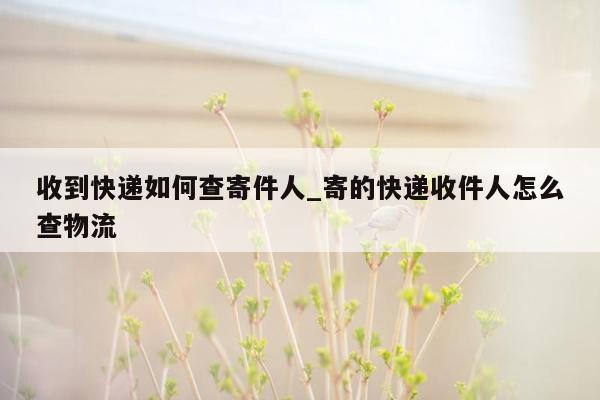 收到快递如何查寄件人_寄的快递收件人怎么查物流