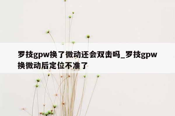 罗技gpw换了微动还会双击吗_罗技gpw换微动后定位不准了