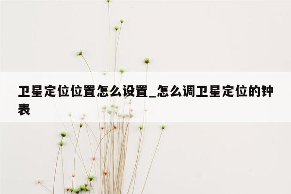 卫星定位位置怎么设置_怎么调卫星定位的钟表