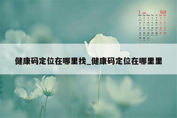 健康码定位在哪里找_健康码定位在哪里里